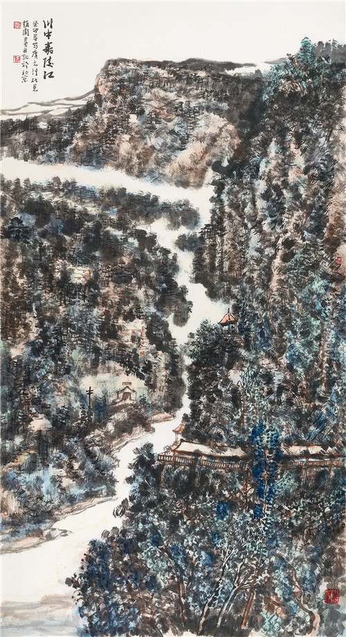 趙衛(wèi) 川中嘉陵江 247cm×124cm 國(guó)畫